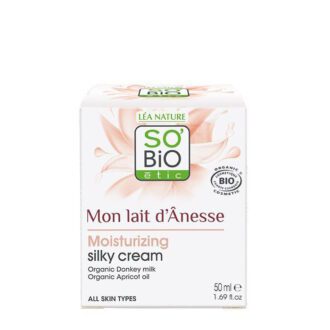 SO’BIO ÉTIC Ενυδατική Κρέμα Προσώπου (Ελαφριάς Υφής) – Με βιολογικό γάλα γαϊδούρας 50ml