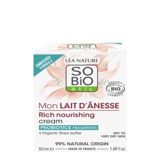 SO'BIO ÉTIC Ενυδατική Κρέμα Προσώπου (Πλούσιας Υφής) Με βιολογικο γάλα γαϊδούρας 50ml