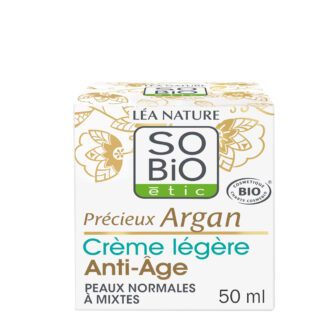 SO'BIO ÉTIC Κρέμα Ημέρας Προσώπου Αντιγήρανσης (Ελαφριάς Υφής) Με βιολογικό αργανέλαιο & υαλουρονικό οξύ 50ml