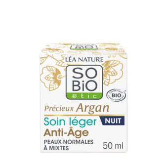 SO’BIO ÉTIC Κρέμα Νύχτας Προσώπου Αντιγήρανσης – Με βιολογικό αργανέλαιο & υαλουρονικό οξύ 50ml